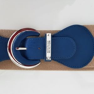 Kennth Cole Blue and Tan Stretch Belt New